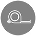 an icon of a tape measure with a few centermetres out
