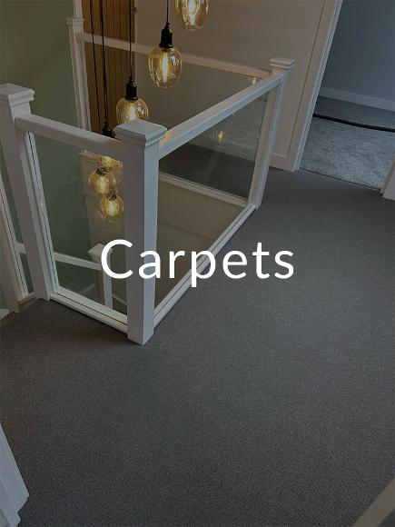 Carpet on home landing with carpet title
